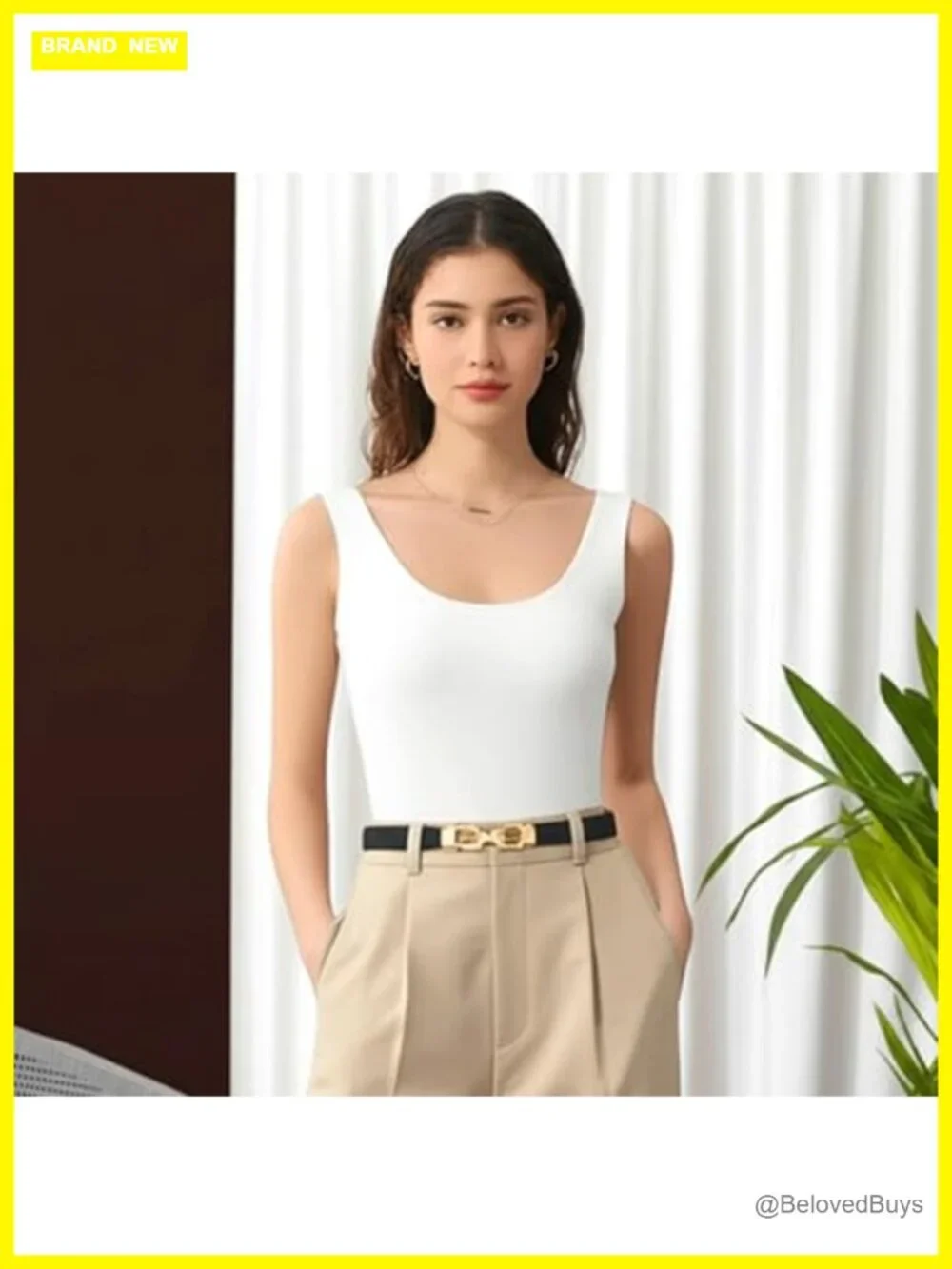 2 Pcs Elastic Stretch Skinny Belts for Women with Gold Buckles, Faux Leather